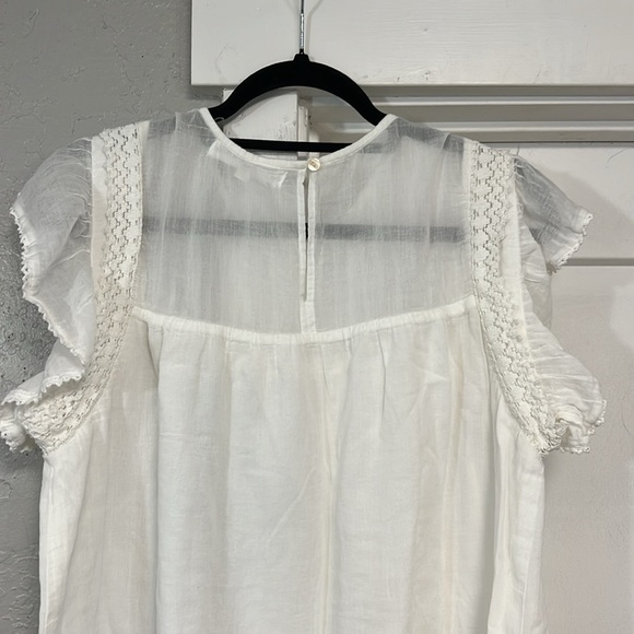 LOVE SHACK BY ANOUSKA WHITE ORGANIC COTTON MINI DRESS SIZE MEDIUM - Picture 9 of 16